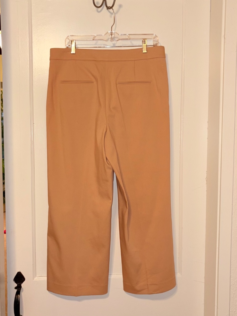 NWT Ann Taylor Kate High Rise Wide Leg Crop Trouser Pant Minimalist Khaki Tan 12 - Picture 2 of 11